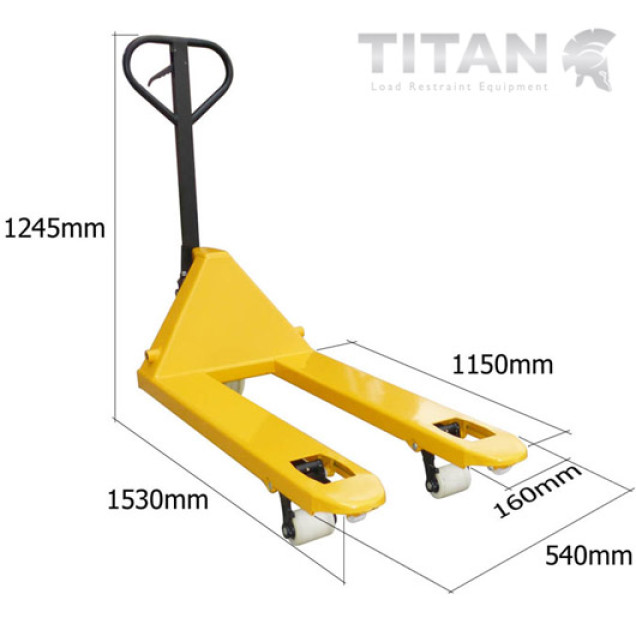 Pallet Truck 2500kg Capacity FREE Delivery But Online Today TITAN